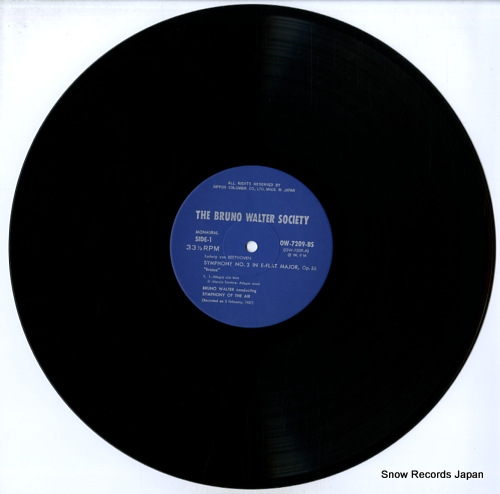 WALTER, BRUNO beethoven; symphony no.3 in e-flat major, op.55
