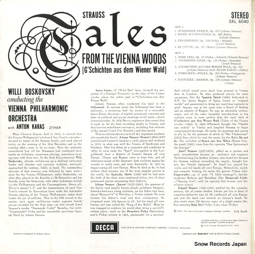 BOSKOVSKY, WILLI j.strauss; tales from the vienna woods SXL6040