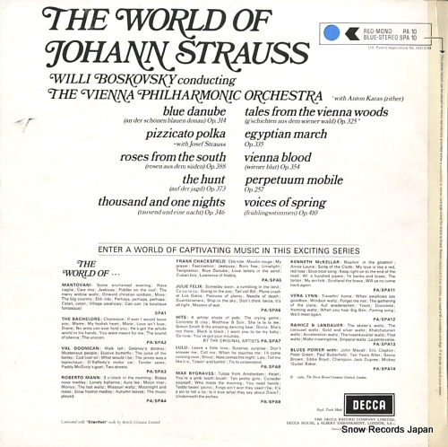 BOSKOVSKY, WILLI the world of jahnn strauss SPA10