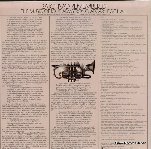 HYMAN, DICK satchmo remembered the music of louis armstrong at carnegie hall SD1671