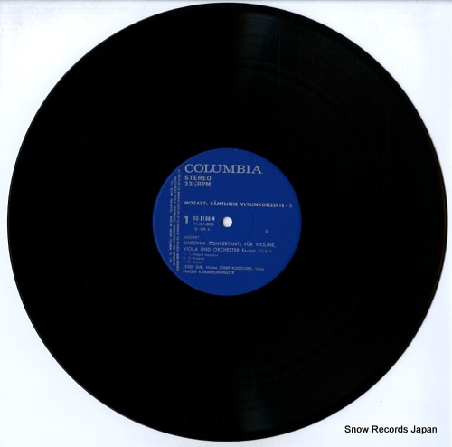 SUK, JOSEF mozart; samtliche werke fur violine und orchester OQ-7186-N
