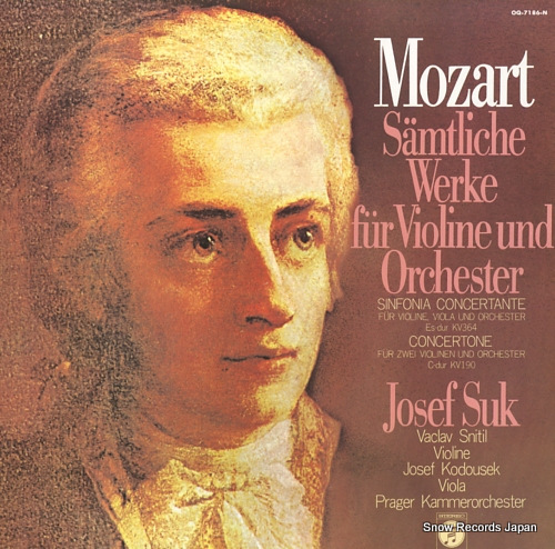 SUK, JOSEF mozart; samtliche werke fur violine und orchester OQ-7186-N