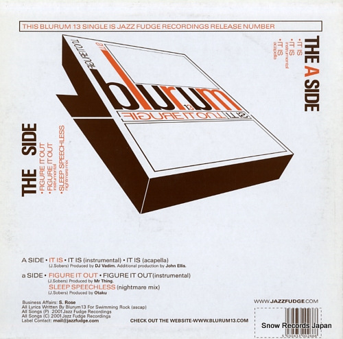 BLU RUM 13 figure it out / it is JFR026 - back cover