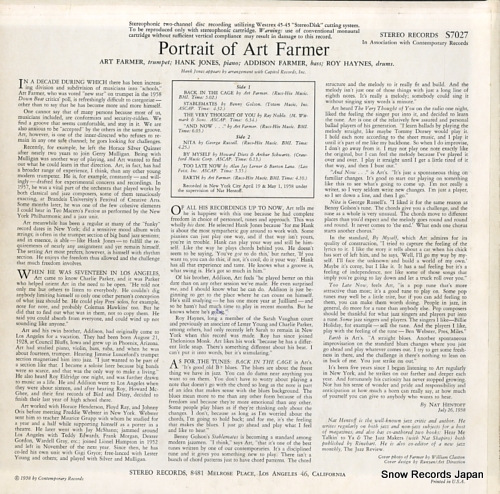 FARMER, ART portrait of art farmer S7027