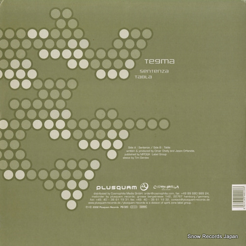 TEGMA sentenza / tabla PQ020 - back cover