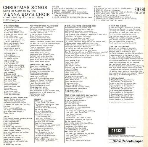 VIENNA BOYS CHOIR christmas songs SKL4891