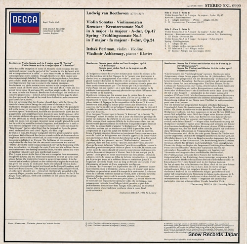 ǥߥ롦奱ʡĥѡޥ beethoven; violin sonatas kreutzer / spring SXL6990
