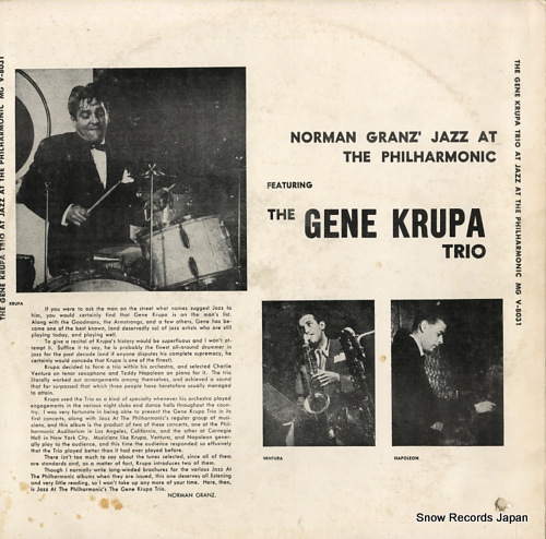 KRUPA, GENE at jazz at the philharmonic MGV8031