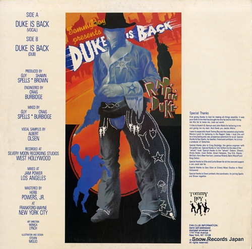 RAPPIN' DUKE duke is back TB881