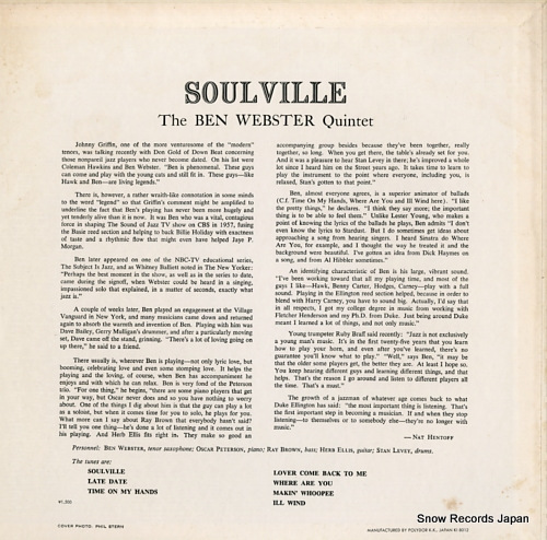 WEBSTER, BEN soulville MV4016