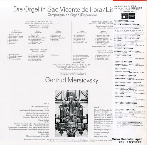 MERSIOVSKY, GERTRUD die orgel in sao vicente de fora / lissabon ULX-3195-H