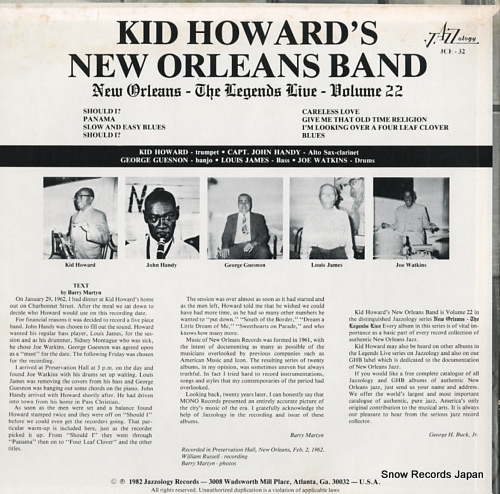 HOWARD, KID kid howard's new orleansh band JCE-32
