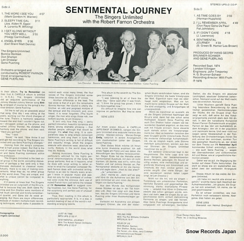 SINGERS UNLIMITED, THE sentimental journey UPS-2133-P