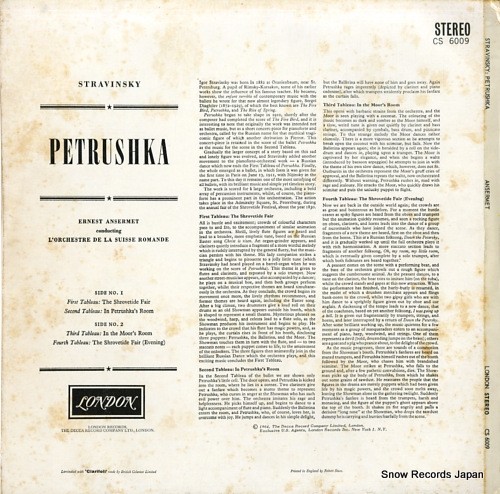 ANSERMET, ERNEST stravinsky; 