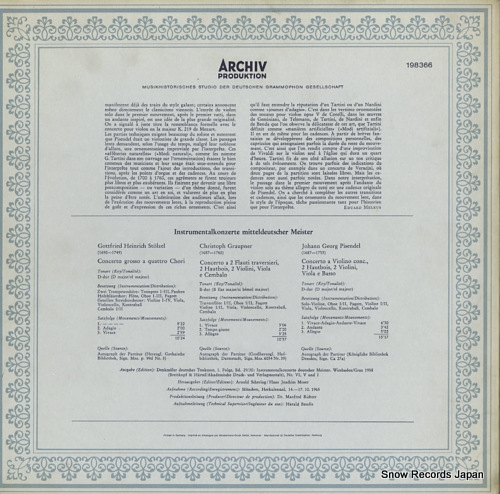 REDEL, KURT instrumentalkonzerte mittldeutscher meister 198366