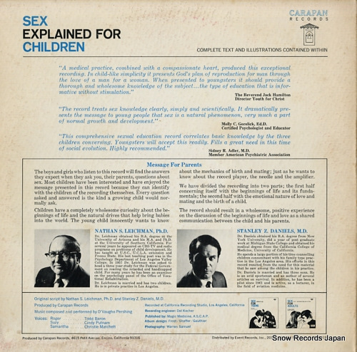 LEICHMANN, NATHAN S. / STANLEY Z.DANIELS sex explained for children EV5691