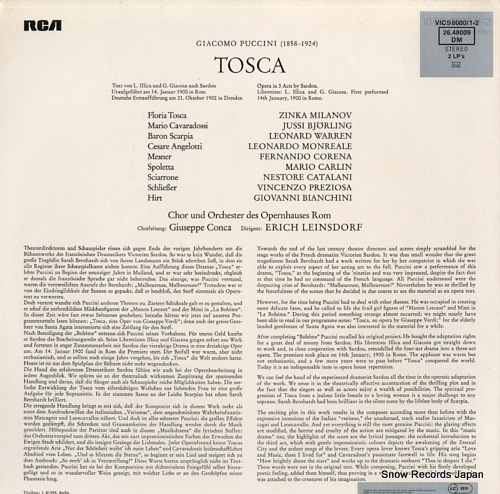 åҡ饤󥹥ɥ puccini; tosca VICS6000/1-2