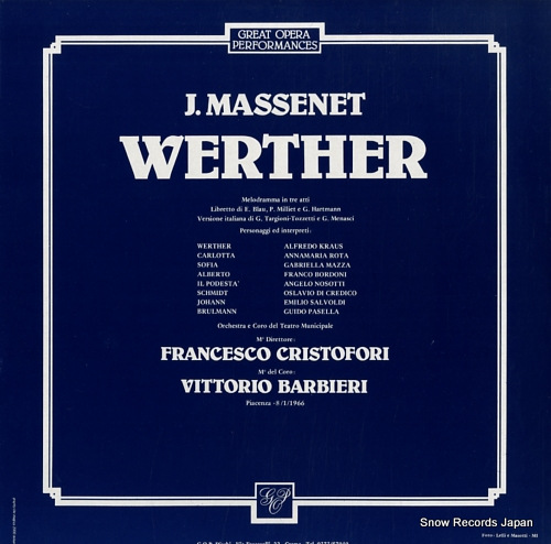 CRISTOFORI, FRANCESCO massenet; werther GOP11