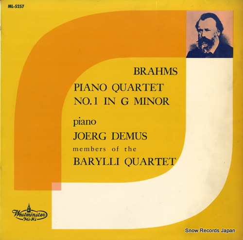 DEMUS, JOERG / BARYLLI QUARTET brahms; piano quartet no.1 in g minor ML-5257