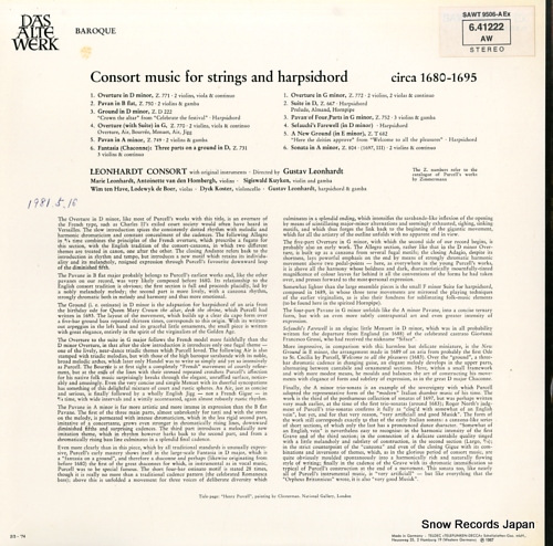 LEONHARDT, GUSTAV purcell; consort music for strings and harpsichord 6.41222/SAWT9506-AEX