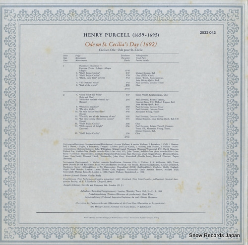 MACKERRAS, CHARLES purcell; ode on st. cecilia's day (1692) 2533042