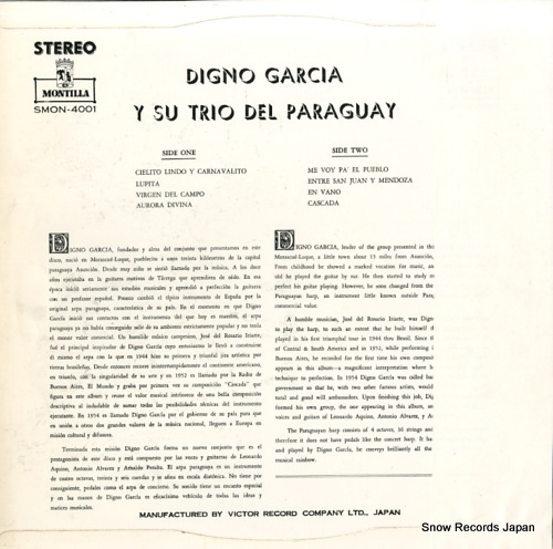 GARCIA, DIGNO AND TRIO DEL PARAGUAY digno garcia y su trio del paraguay SMON-4001