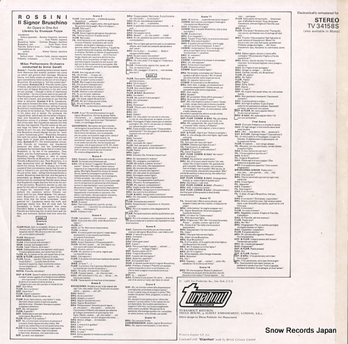 GERELLI, ENNIO rossini; il signor bruschino TV34158S - back cover
