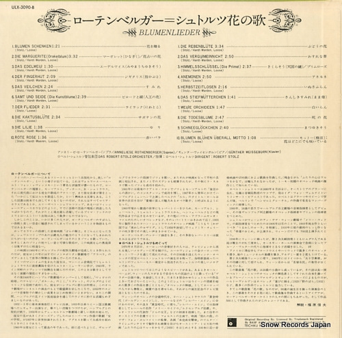 STOLZ, ROBERT blumenlieder ULX-3090-B - back cover