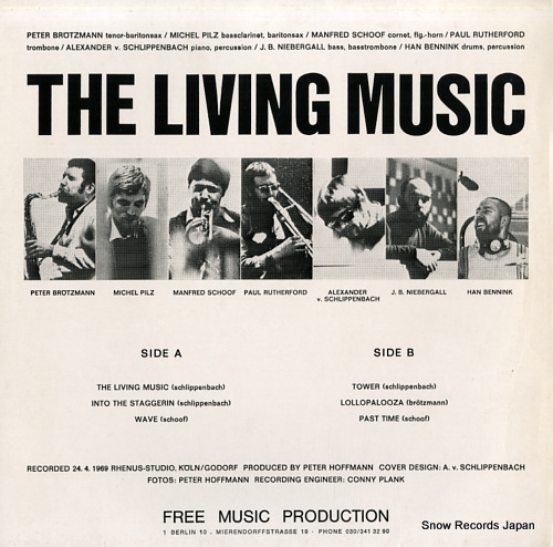SCHLIPPENBACH, ALEXANDER VON the living music FMP0100