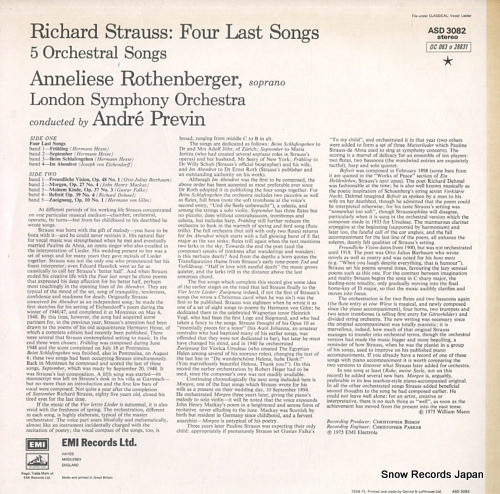 PREVIN, ANDRE strauss; four last songs ASD3082
