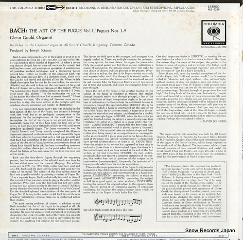 󡦥 bach; the art of the fugue MS6338