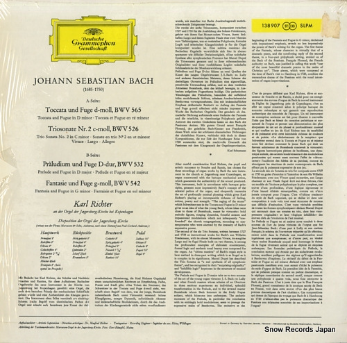 RICHTER, KARL bach; toccata und fuge d-moll / triosonate nr.2 c-moll 138907