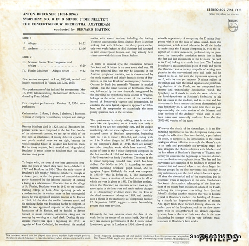 ٥ʥȡϥƥ bruckner; symphony no.'0' in d minor 802724LY