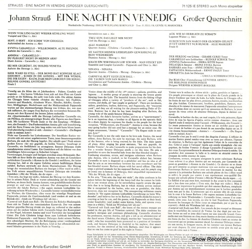 SCHMIDT-BOELCKE, WERNER strauss; eine nacht in venedig 71125IE - back cover