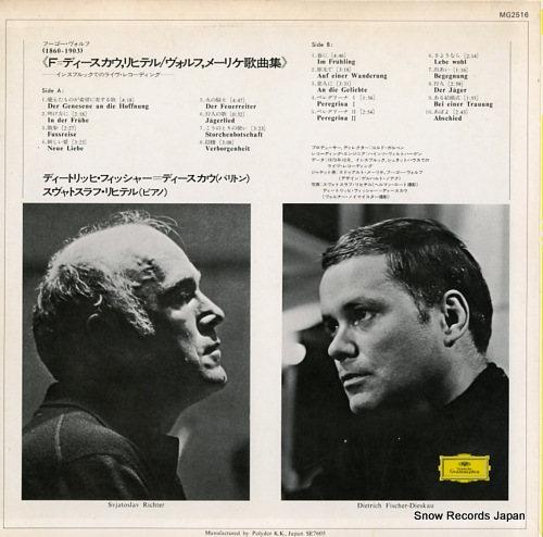 FISCHER-DIESKAU, DIETRICH wolf; morike-lieder MG2516