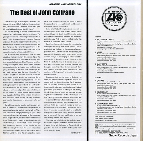 COLTRANE, JOHN the best of john coltrane SD1541