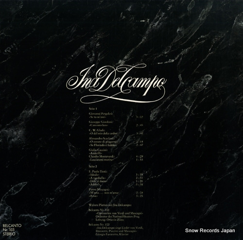 DELCAMPO, INA arie antiche und lieder von mascagni und tosti BELCANTO103 - back cover