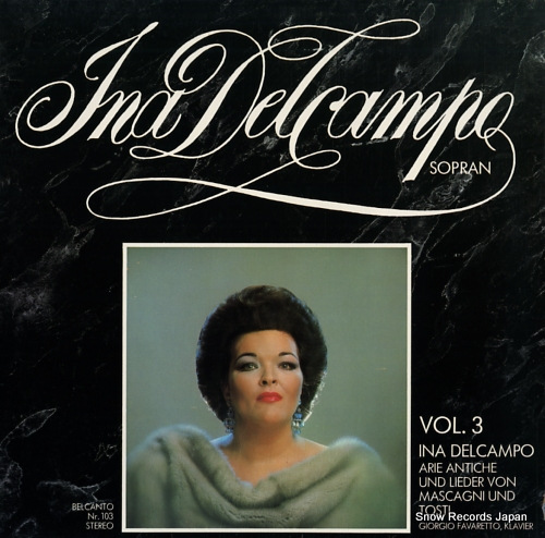 DELCAMPO, INA arie antiche und lieder von mascagni und tosti BELCANTO103 - front cover