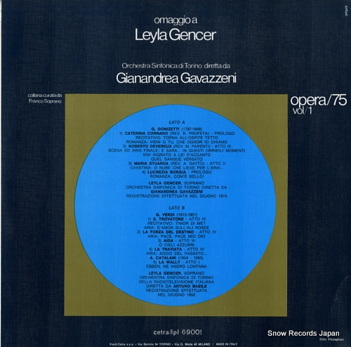 GAVAZZENI, GIANANDREA omaggio a leyla gencer LPL69001