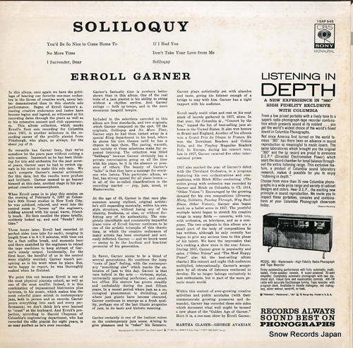 GARNER, ERROLL soliloquy 15AP549