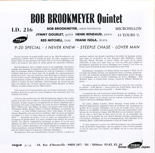 BROOKMEYER, BOB bob brookmeyer quintet BVJJ-2944 / LD.216