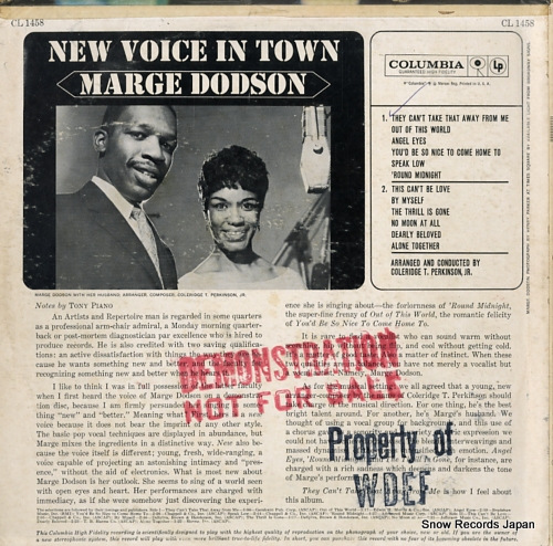DODSON, MARGE new voice in town CL1458
