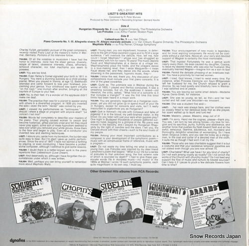 V/A liszt's greatest hits ARL1-0111 - back cover