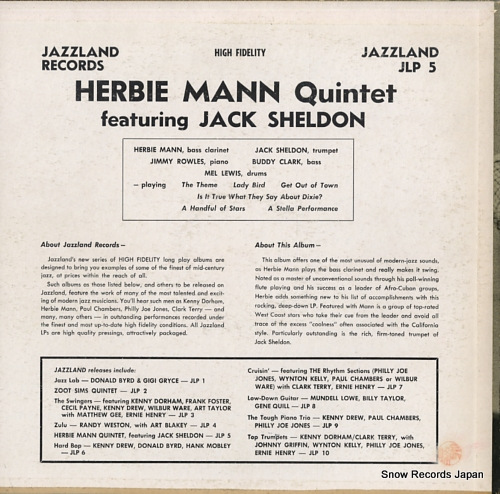 MANN, HERBIE herbie mann quintet featuring jack sheldon JLP5
