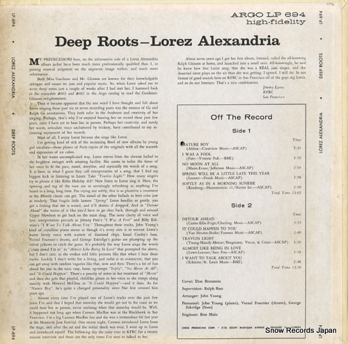 ALEXANDRIA, LOREZ deep roots LPS694
