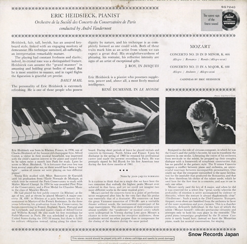 HEIDSIECK, ERIC mozart; concerto no.20 & 23 SG7240