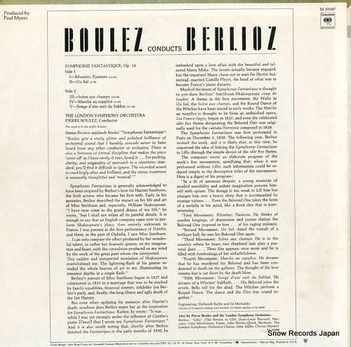 BOULEZ, PIERRE berlioz; symphonie fantastique M30587