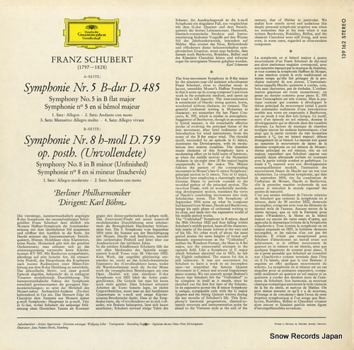 BOHM, KARL schubert; symphony nr.5 & nr.8 