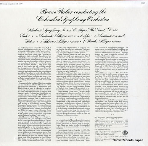 WALTER, BRUNO schubert; symphony no.9 in c major