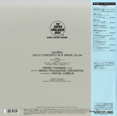 FOURNIER, PIERRE dvorak; cello concerto in b minor, op.104 KIJC(M)9215